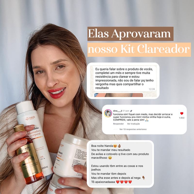 Nanda intimus - kit Clareador (4 PRODUTOS)